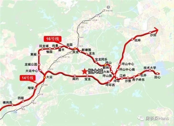 云轨,地铁14,16号线等,以及伴随坪山站的扩容,坪山区将形成高铁,地铁